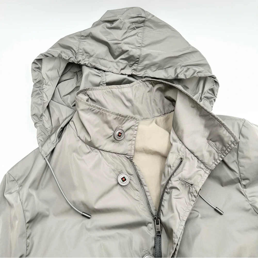 Gucci men’s Nylon Windbreaker Jacket Silver Gray